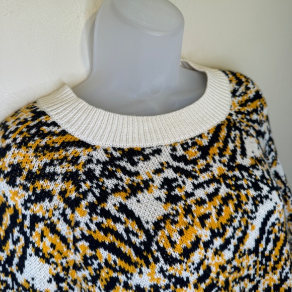 Rachel Comey Animal Print Wide Long Sleeve Wool Blend Stretch Fall Knit Sweater - Picture 6 of 14